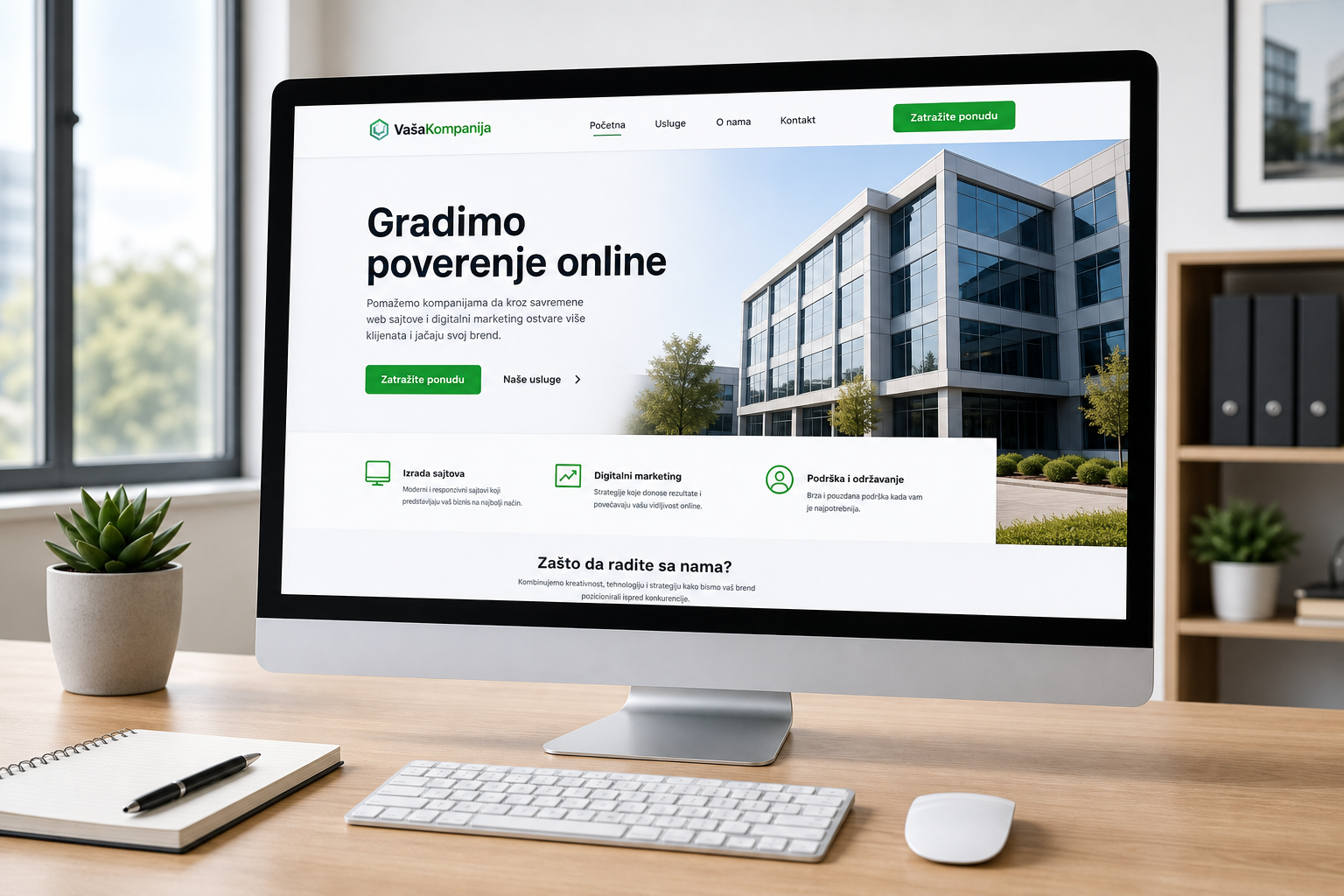 Izrada web stranica — prikaz na računaru